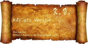 Kégli Verita névjegykártya